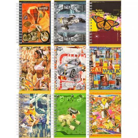 Блокнот А6 "Графіка" 80арк., клітинка, спіраль асорті MZOPT