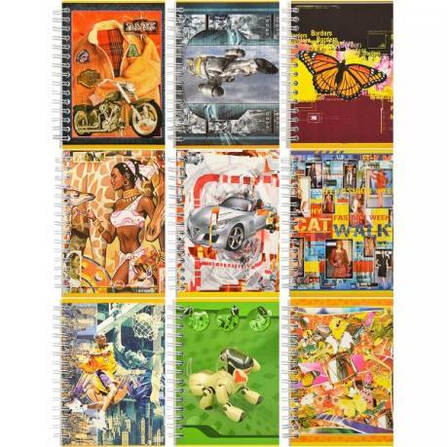 Блокнот А6 "Графіка" 80арк, клітинка, спіраль асорті MZOPT, фото 1