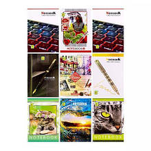 Блокнот А6 "Коленкор" 48 аркушів, ГЛЯНЕЦ тверда обкладинка MZOPT