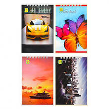 Блокнот А6 "Коленкор" 40 аркушів, спіраль м'яка обкладинка MZOPT