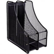 Лоток 2 відділення "метал" 2537-B вертикальний чорний 35,5х28,5х16,0 см MZOPT