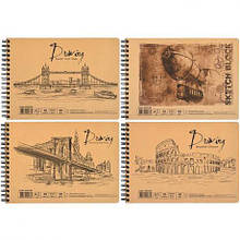 Альбом для малювання А5 "KRAFT" 30 аркушів, 90г/м², спіраль MZOPT