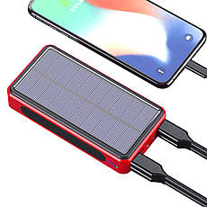 Водонепроникний акумуляторний TRAVEL POWERBANK 10000 мА·год, на сонячній енергії 4 USB-виходи, фото 4