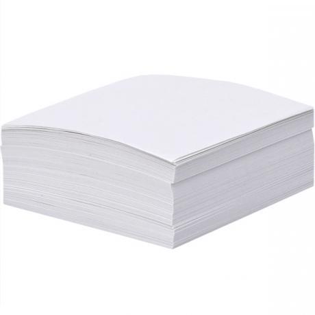 Блок 300 аркушів 90*90мм білий офсет "Коленкор" MZOPT