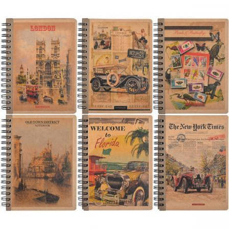Книжка записна A6 "KRAFT" 80арк., клітинка, спіраль MZOPT, фото 1