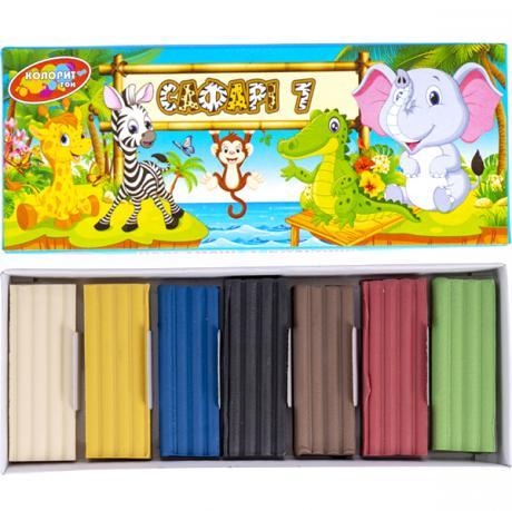 Пластилін "Сафарі" 130 г, 7 кольорів "Колорит" MZOPT