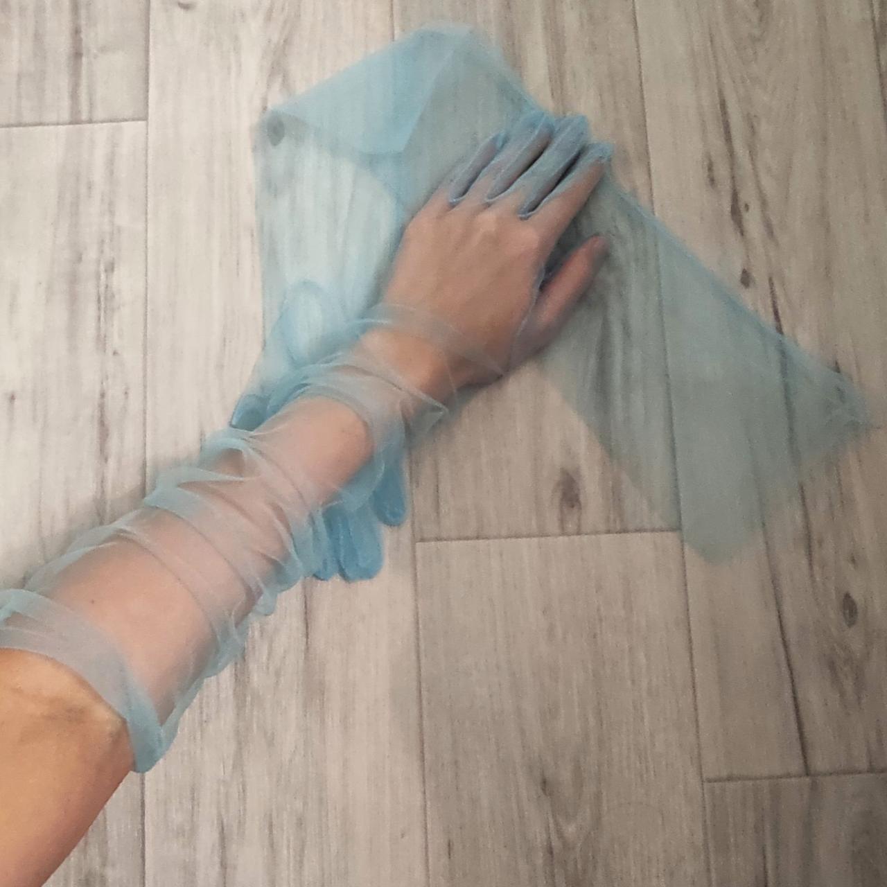 Довгі перчатки в сітку , Блакитний  (0042)