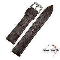 Кожаный ремешок для часов 20 мм коричневый из натуральной кожи