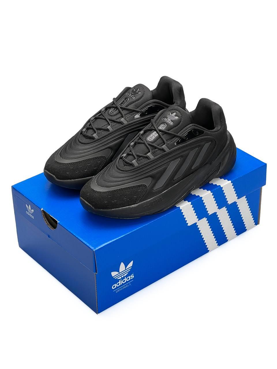 Чоловічі кросівки Adidas Ozelia Originals All Black Адідас Озелія текстиль замша чорні повсякденні весна