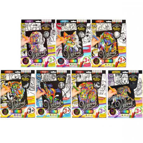Набір оксамитові розмальовки фломастерами «Velvet» VLV-01-01-10 MZOPT