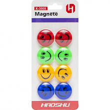 Магніт для дошки "Смайлик" 8 штук X-3008, D3см MZOPT
