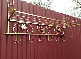 Вішалка кована настінна велика "Трубка"