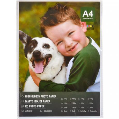 Фотопапір А4 пл.160г/м² 20 аркушів, глянцева MZOPT