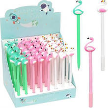 Ручка гелева 6023 "Фламінго" синя MZOPT