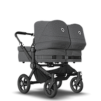 Коляска для двойни 2 в 1 Bugaboo Donkey 5 Twin Grey Melange, Grey Melange, Black