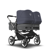 Коляска для двойни 2 в 1 Bugaboo Donkey 5 Twin Stormy Blue, Grey Melange, Graphite