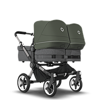 Коляска для двойни 2 в 1 Bugaboo Donkey 5 Twin Forest Green, Grey Melange, Graphite