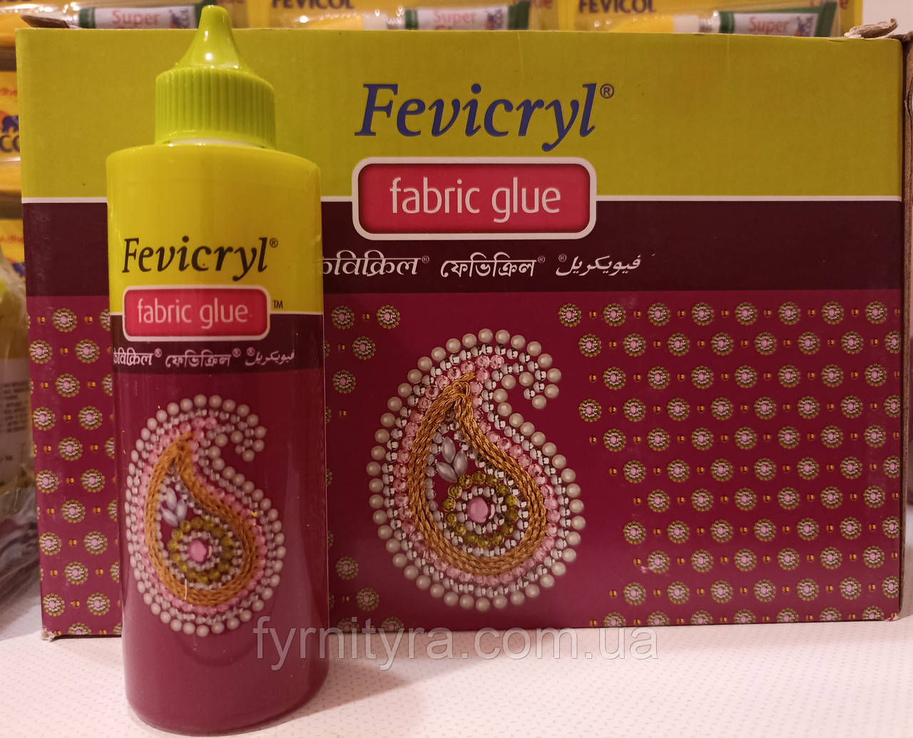 Клей для ткани одежды страз текстильный FEVICRYL 120ml Fabric Glue - фото 1 - id-p581435214