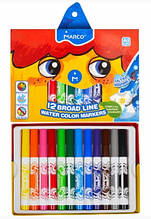 Фломастери "Marco" 1632-12CB 12кол "Super Washable Jumbo", шт