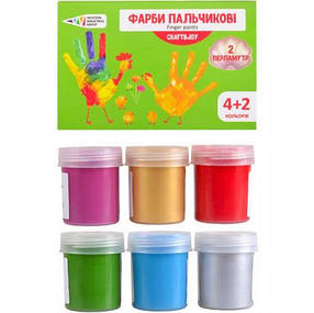 Фарби пальчикові 4 + 2 кольори, 240 мл Craft and Joy "Гамма", фото 2