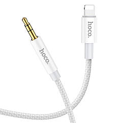 DR AUX кабель Hoco UPA19 Lightning to Jack 3.5 1m сріблястий