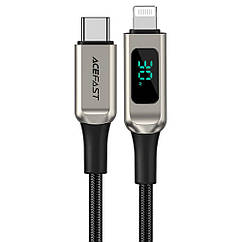 DR Кабель Acefast C6-01 с дисплеем Type-C to Lightning PD 30W 1.2m silver