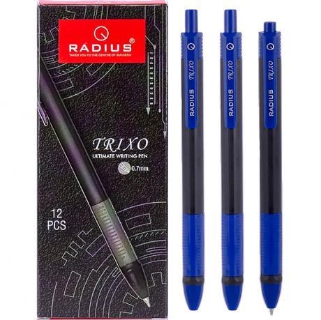 Ручка TRIXO чорний корпус, упак.12шт.стержень синій