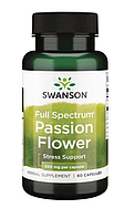 Пассифлора полного спектра (Passion Flower) от Swanson, 500мг, 60 капсул