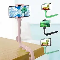 Тримач для телефона гнучкий Cute Worm Lazy Holder 7304 з присосками зелений