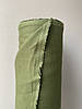 Оливкова лляна тканина, 100% льон, колір 372/054, фото 2