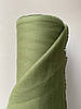 Оливкова лляна тканина, 100% льон, колір 372/054, фото 5
