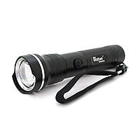 DR Фонарь ручной Watton WT-010, 1LED CREE Q5, 3W, 5 режима, ZOOM,18650 / 3200mah, Black, IP40, СЗУ под 2 акб,