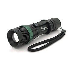 DR-ліхтар ручний Watton WT-037, 1LED Cree Q5, 3W, 3 режими, ZOOM, 18650/2800mah (перехідник3*AAA), Black,
