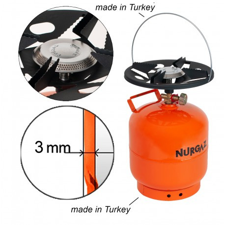 Газовий балон NURGAZ "Турист" (8 л) товщина металу 3мм BF