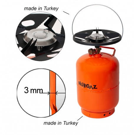 Газовий балон NURGAZ "Турист" (10л) товщина металу 3мм BF, фото 1