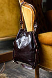 Сумка жіноча шкіряна через плече плетіння чорна, фото 7