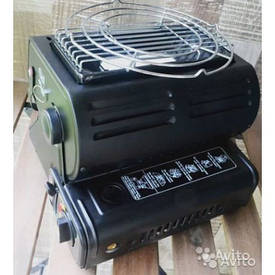 Портативний газовий обігрівач + плитка Happy Home Gas Heater, 2в1, перехідник під великий балон у комплекті BF
