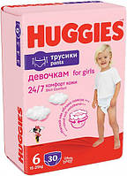 Подгузники-трусики детские Huggies Pants для девочек 6 (15-25 кг), 30 шт