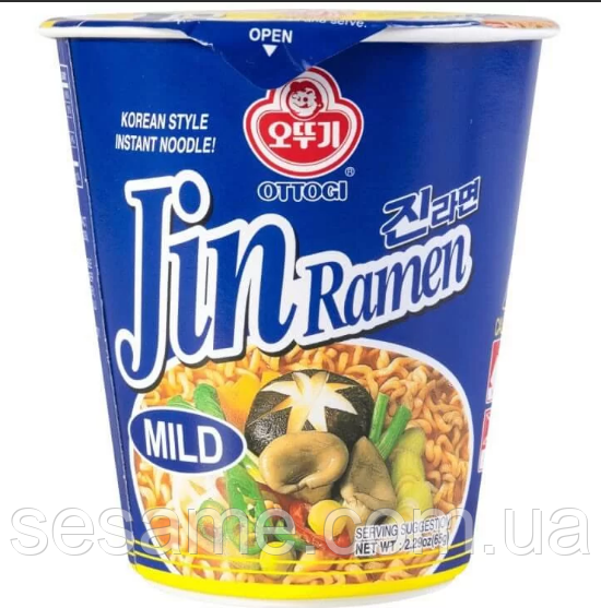 Корейська локшина Рамен Jin Ramen Mild Ottogi слабогострий Відтоги 65g (Корея)