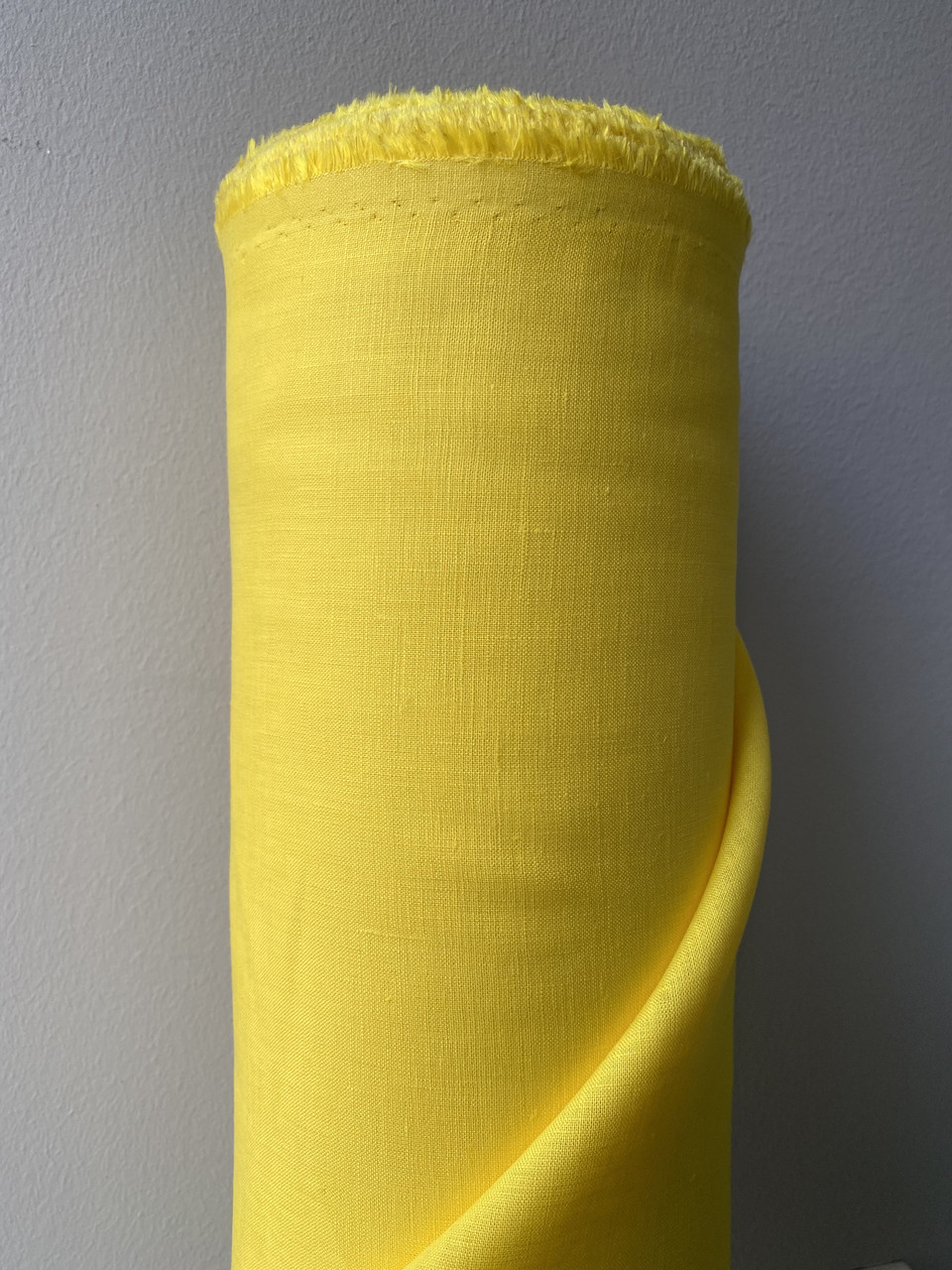 Лляна жовта натуральна тканина, колір 163/539