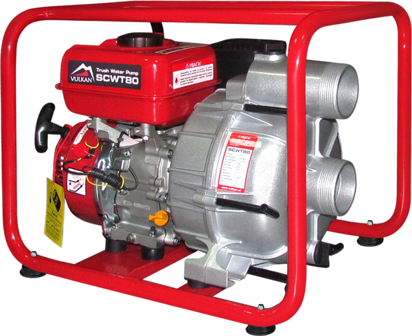 Мотопомпа VULKAN  рукав 75мм, 58м3/год, підйом 26м, брудна вода, SCWT80, фото 1