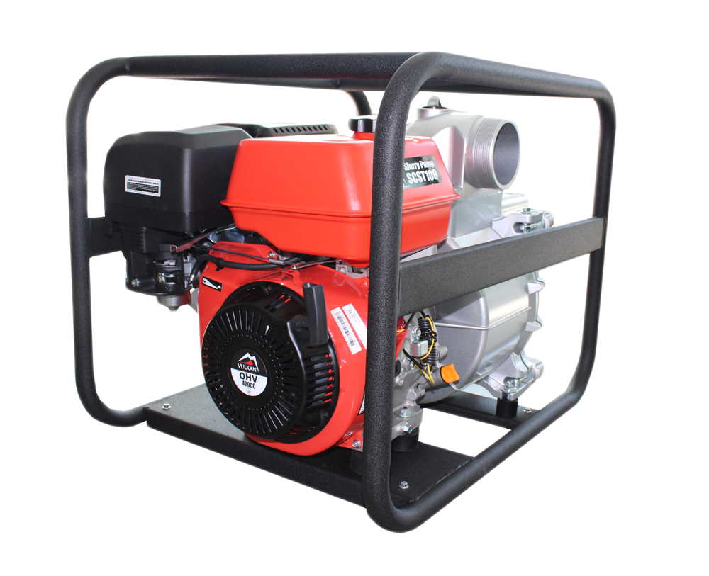 Мотопомпа VULKAN рукав 100мм, 85м3/год, підйом 25м, шлам/брудна вода, дв.Senci SC420, фото 1