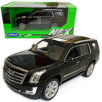 Игрушечная машинка металлическая 2017 Cadillac Escalade Кадилак Welly NEX, черный, инерция, открываются двери,