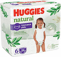 Трусики-подгузники Huggies Natural Pants Giga 6 15.25 кг 26 шт