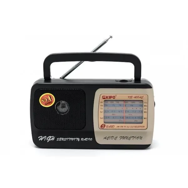 Портативний FM радіоприймач на батарейках KIPO KB-408AC Az, фото 1