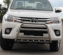 Кенгурятник  WT010 нерж  на Toyota Hilux 2015-