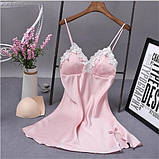 Жіночий атласний пеньюар з мереживом – елегантний одяг для сну та відпочинку, подарунок для жінки, фото 8