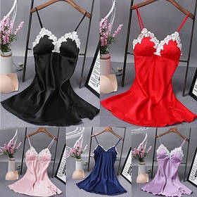 Жіночий атласний пеньюар з мереживом – елегантний одяг для сну та відпочинку, подарунок для жінки