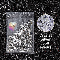 Стразы для ногтей Crystal Серебро SS8 1440шт HD Hollywood