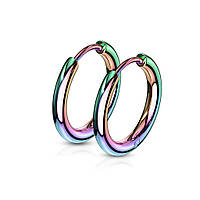 Серьги-кольца Spikes SE3065W-10 из стали разноцветные (Диаметр: 10мм)
